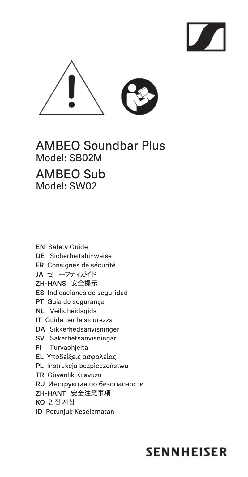 Image de la première page du manuel de l'appareil AMBEO SB02M