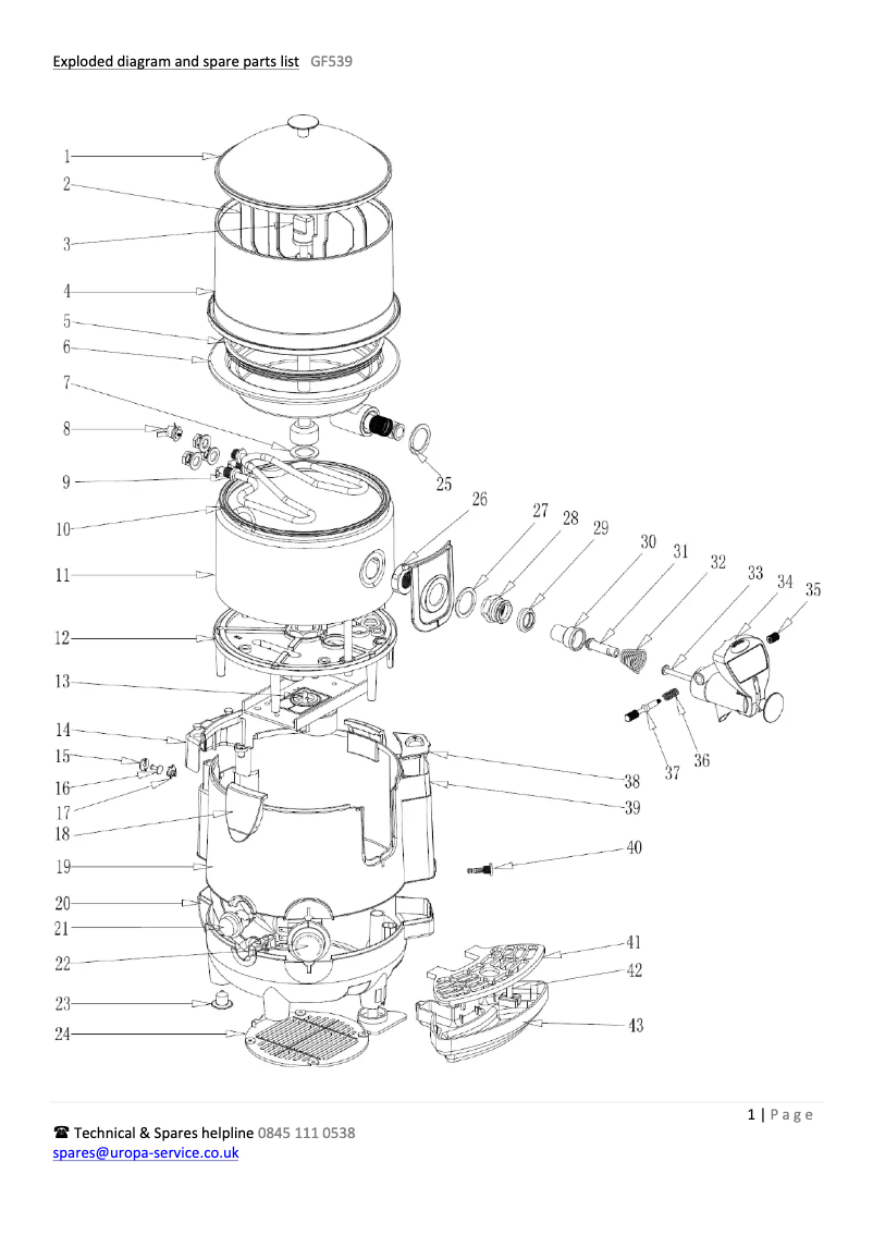 Image de la première page du manuel de l'appareil GF539