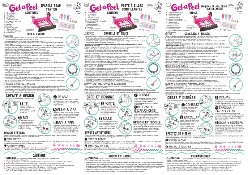 Page n°1 - Manuel utilisateur Gel-a-Peel Sparkle Bead Craft Kit Station