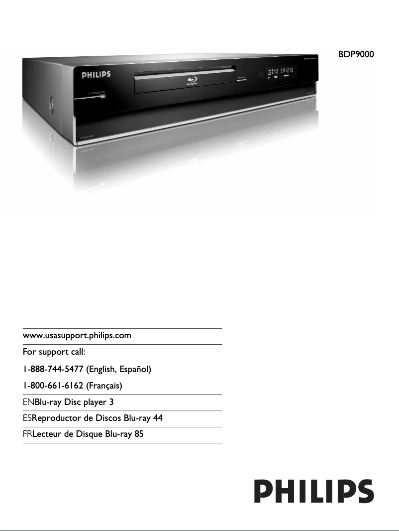 Página 1 del manual Manual de usuario Philips BDP9000