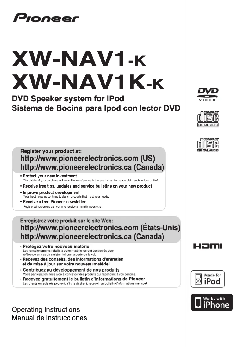 Página 1 del manual Manual de usuario Pioneer XW-NAV1-K