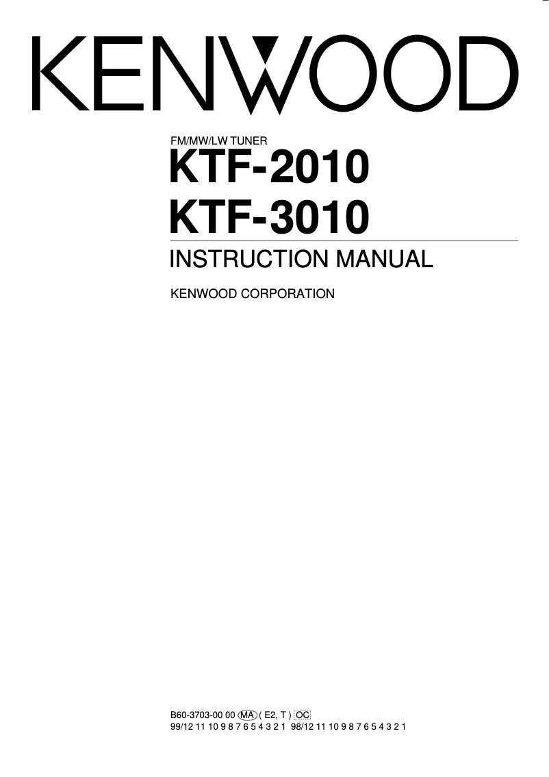 Imagen de la primera página del manual del dispositivo KTF-2010