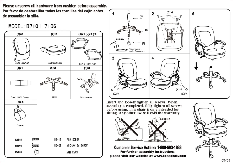 Page 1 de la notice Manuel utilisateur Boss B7106