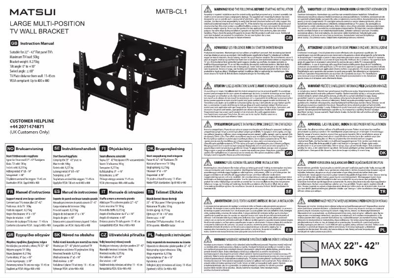 Image de la première page du manuel de l'appareil MATB-CL1