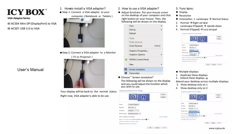 Page n°1 - Manuel utilisateur Icy Box IB-AC504