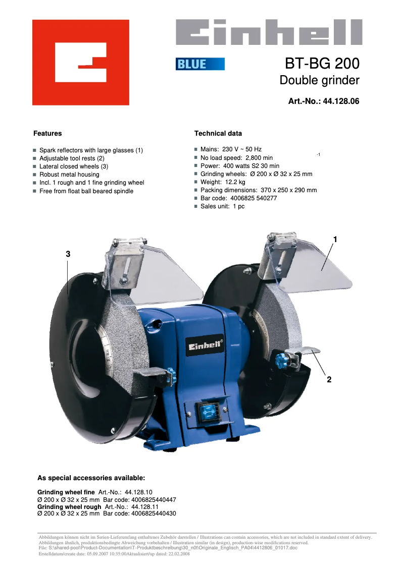 Image de la première page du manuel de l'appareil BT-BG 200