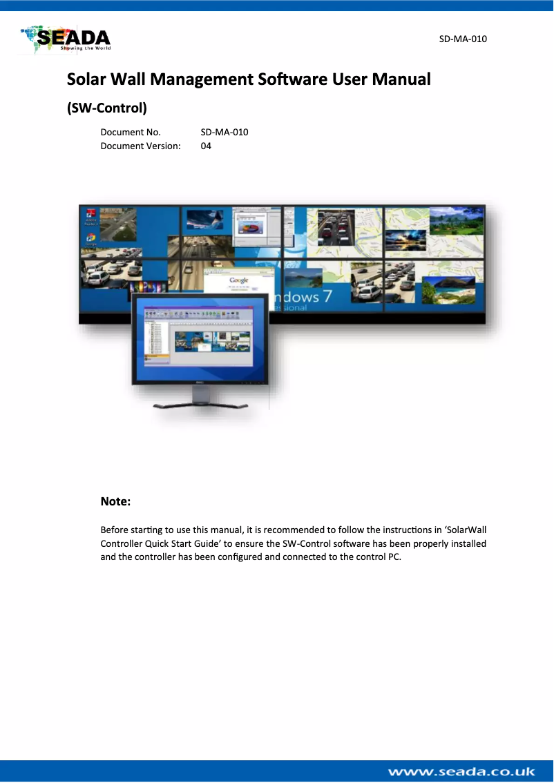 Image de la première page du manuel de l'appareil SW2016