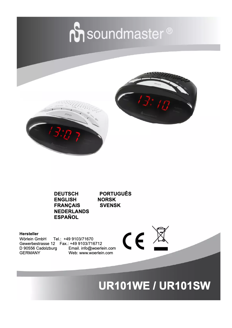 Page 1 de la notice Manuel utilisateur Soundmaster UR101