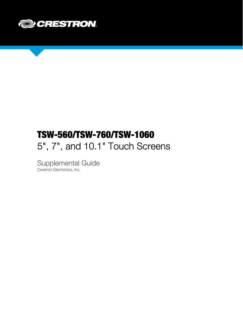 Page 1 de la notice Manuel utilisateur Crestron TSW-560-B-S