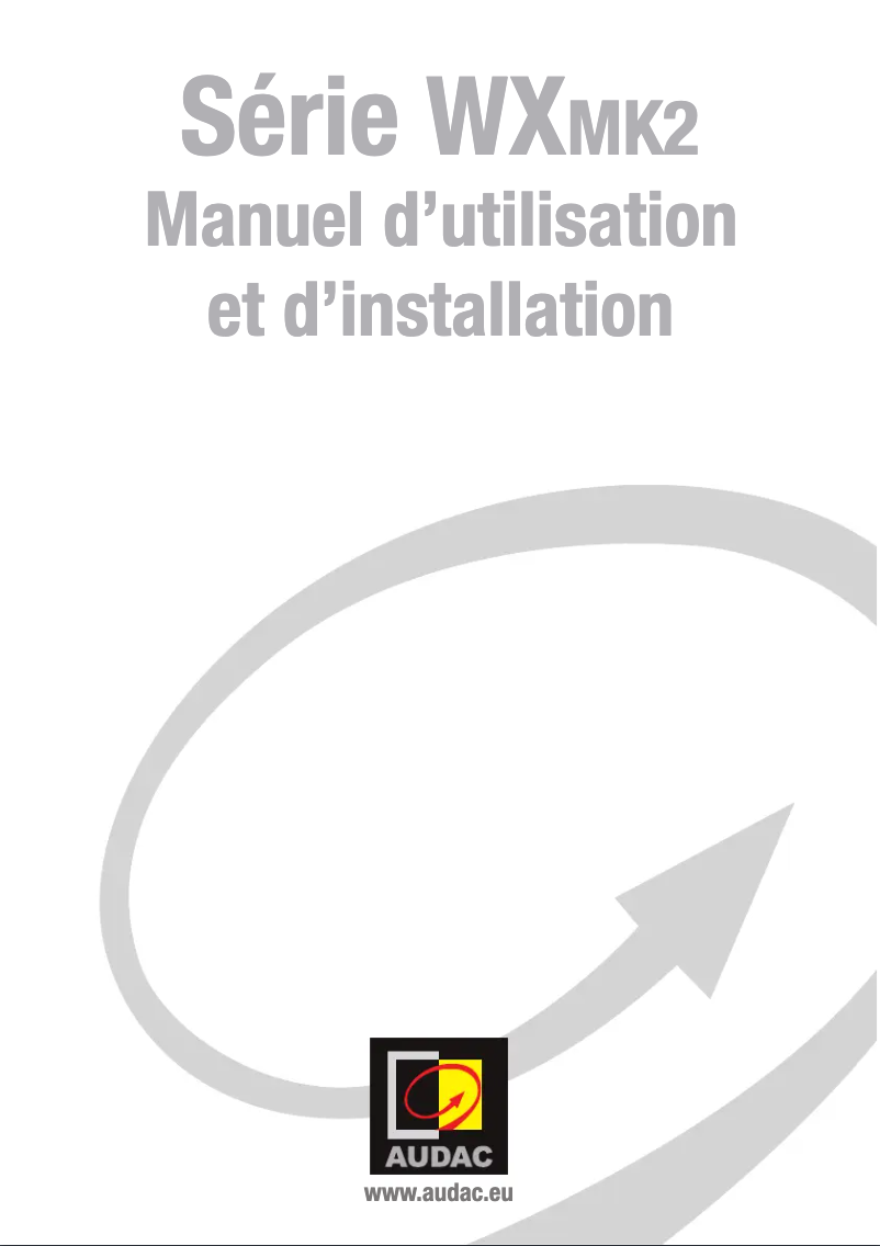 Page n°1 - Manuel utilisateur Audac WX802