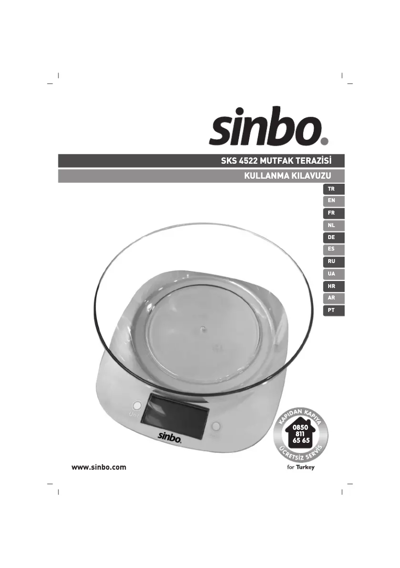 Page n°1 - Manuel utilisateur Sinbo SKS 4522