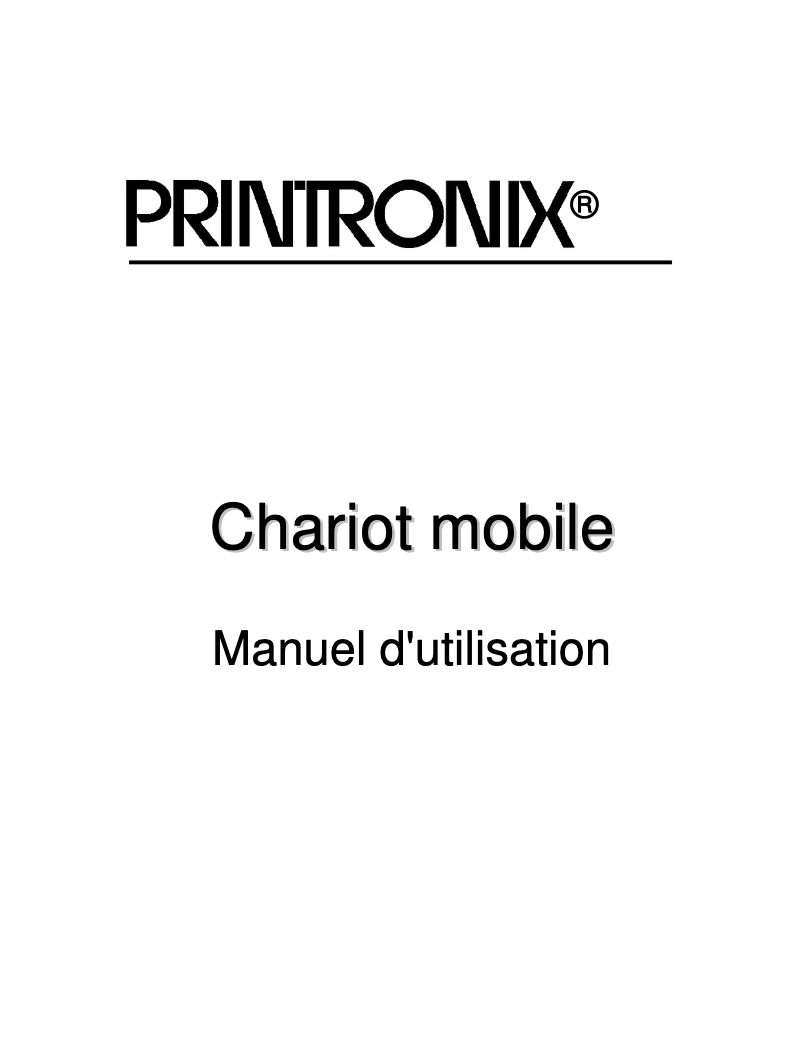 Image de la première page du manuel de l'appareil PrintCart