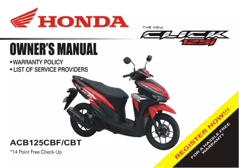 Página 1 del manual Manual de usuario Honda CLICK125i (2020)