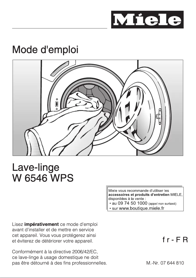 Image de la première page du manuel de l'appareil W 6546 WPS
