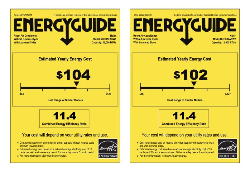 Page 1 de la notice Label énergétique Haier QHEK12AC