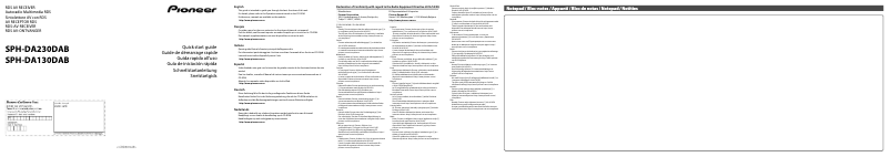 Página 1 del manual Guía de inicio rápido Pioneer SPH-DA230DAB