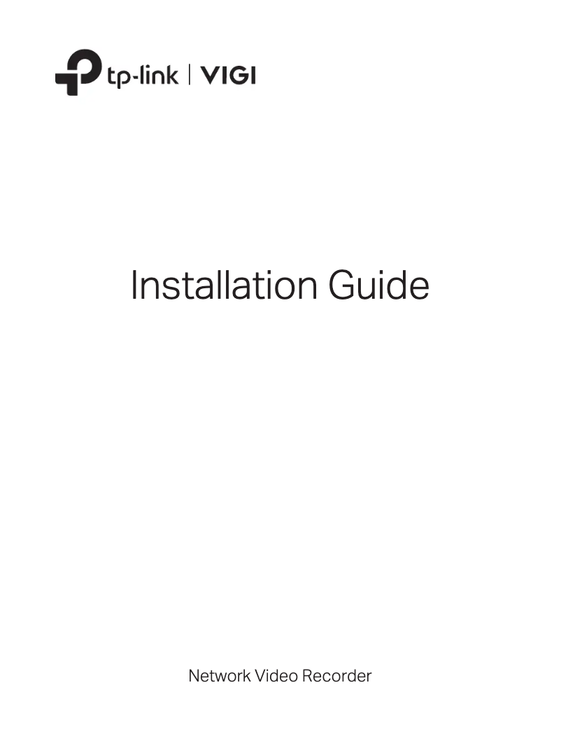 Image de la première page du manuel de l'appareil VIGI NVR2016H-16P