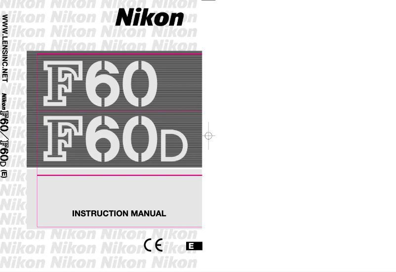 Image de la première page du manuel de l'appareil F60D