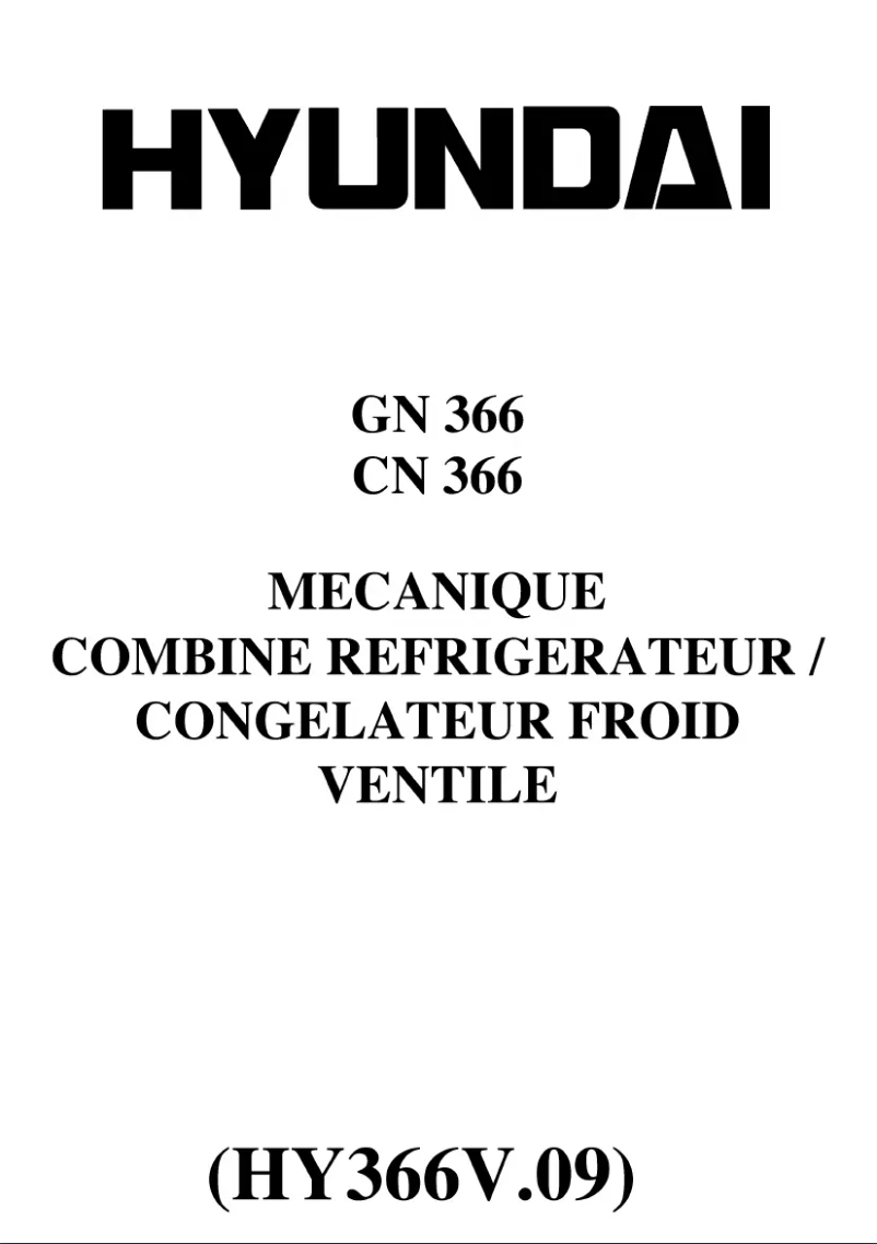 Page 1 of the manual User Manual Hyundai GN 366