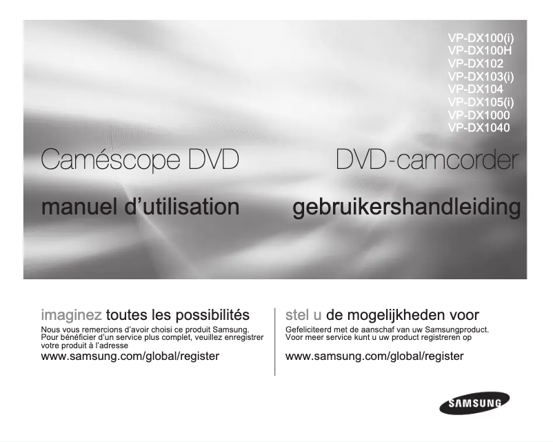 Page n°1 - Manuel utilisateur Samsung VP-DX105I