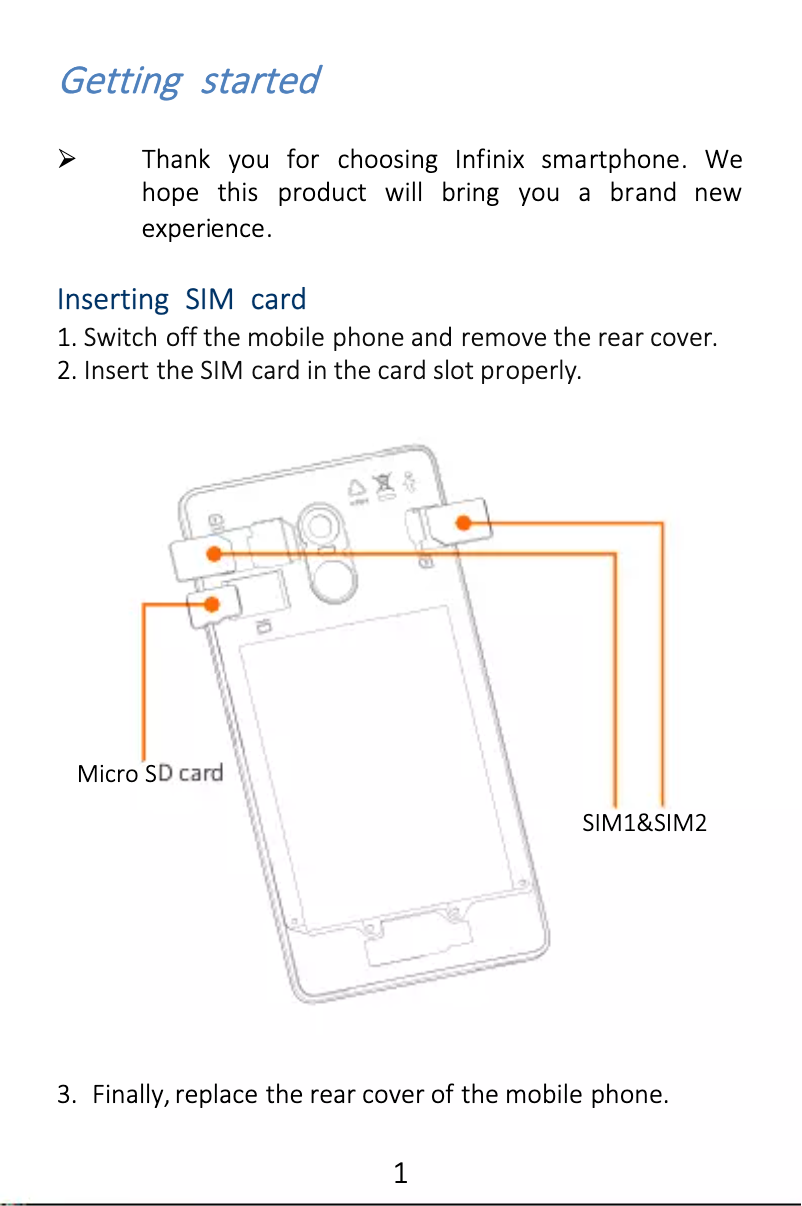 Page n°1 - Guide de démarrage rapide Infinix X556