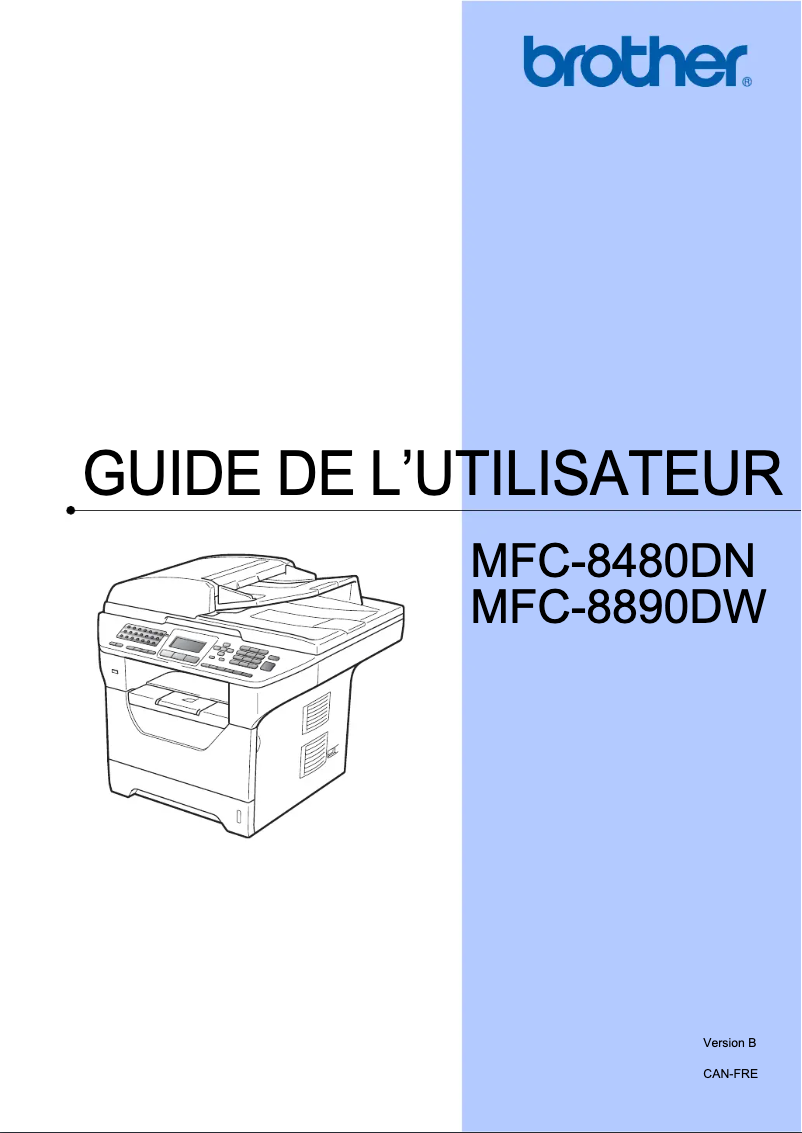 Image de la première page du manuel de l'appareil MFC-8890DW