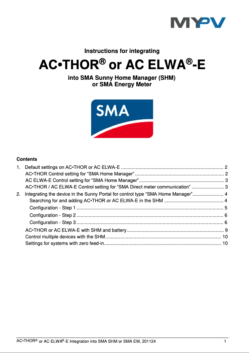 Image de la première page du manuel de l'appareil AC-THOR