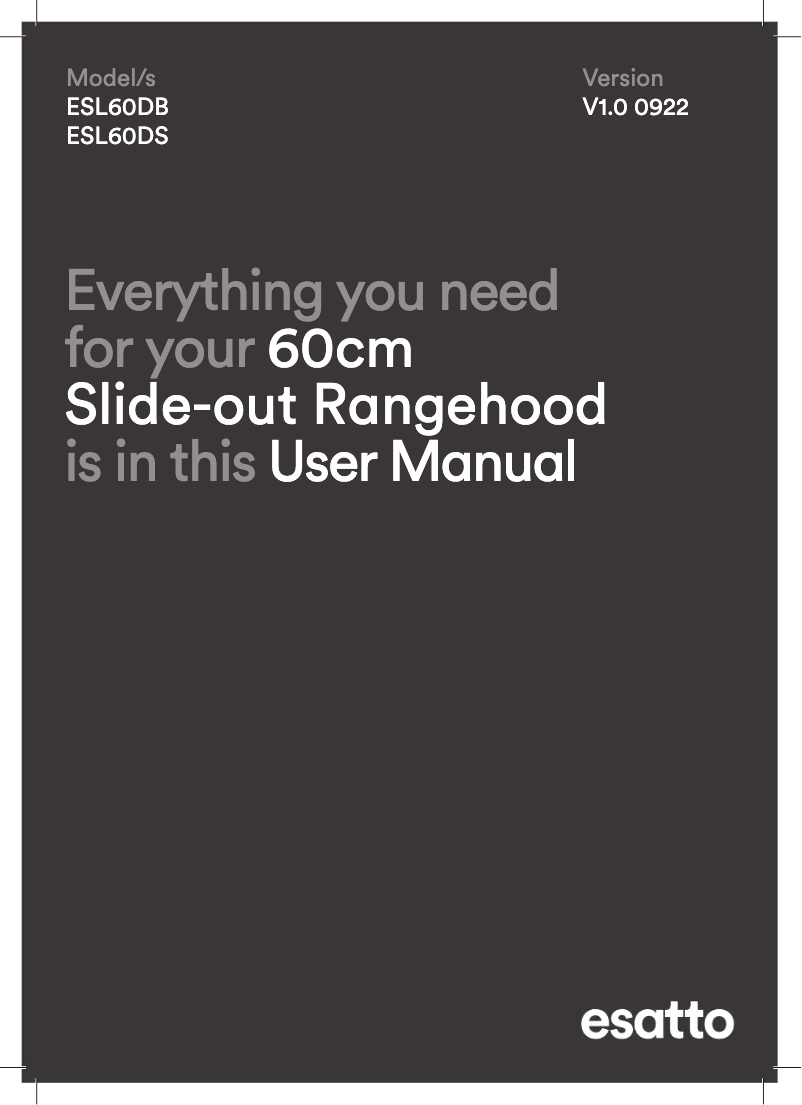 Page 1 de la notice Manuel utilisateur Esatto ESL60DB