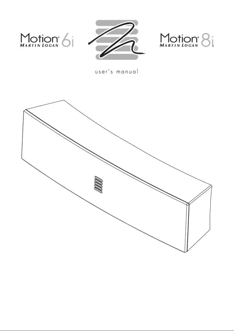 Page n°1 - Manuel utilisateur Martin Logan Motion 8i