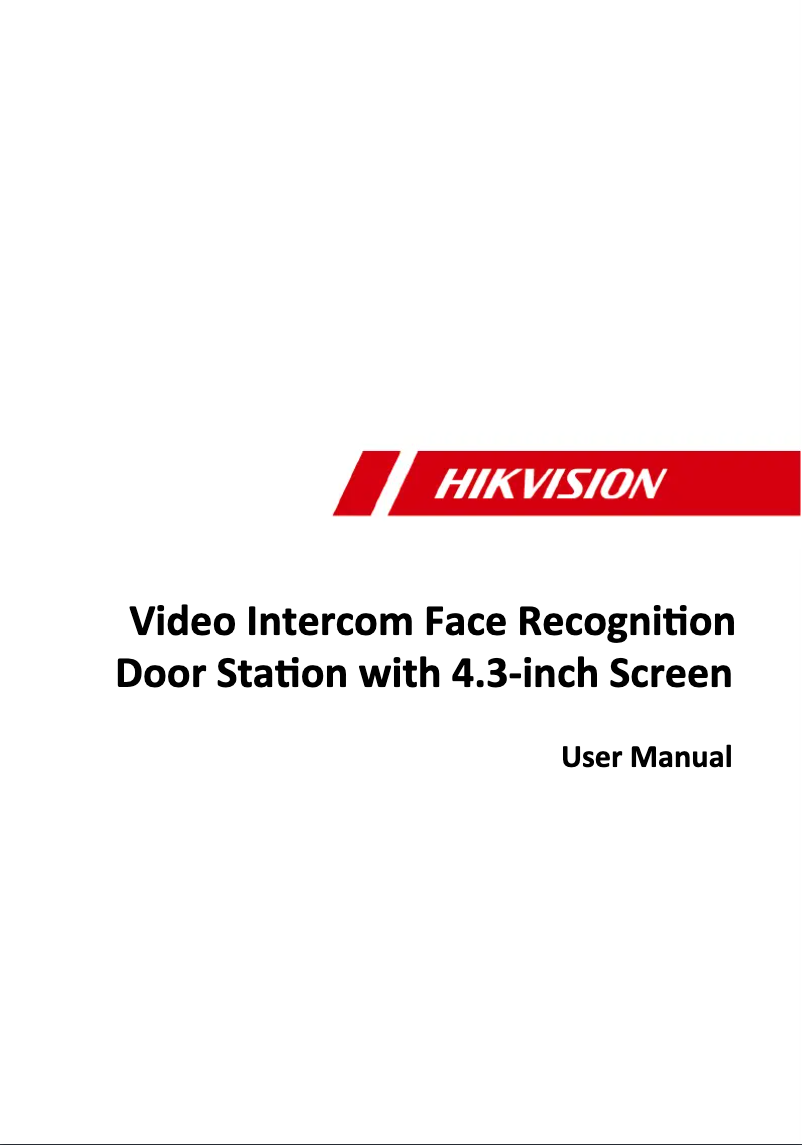 Página 1 del manual Manual de usuario Hikvision DS-KD9203-TE6