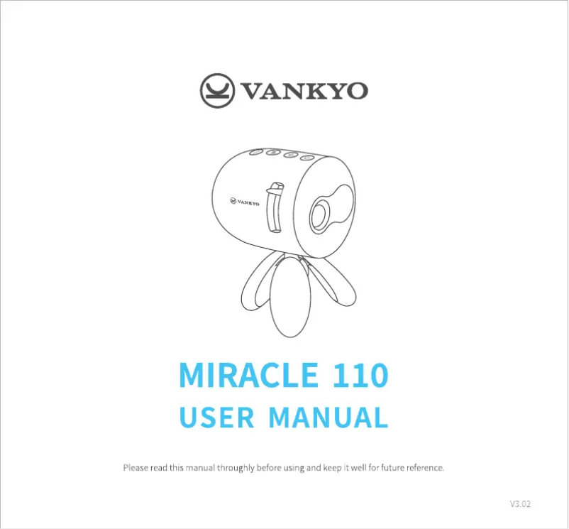 Page 1 de la notice Manuel utilisateur Vankyo Miracle 110