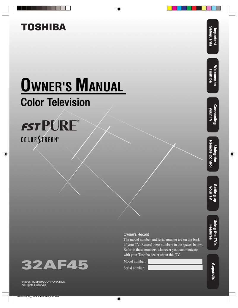 Page n°1 - Manuel utilisateur Toshiba 32AF45