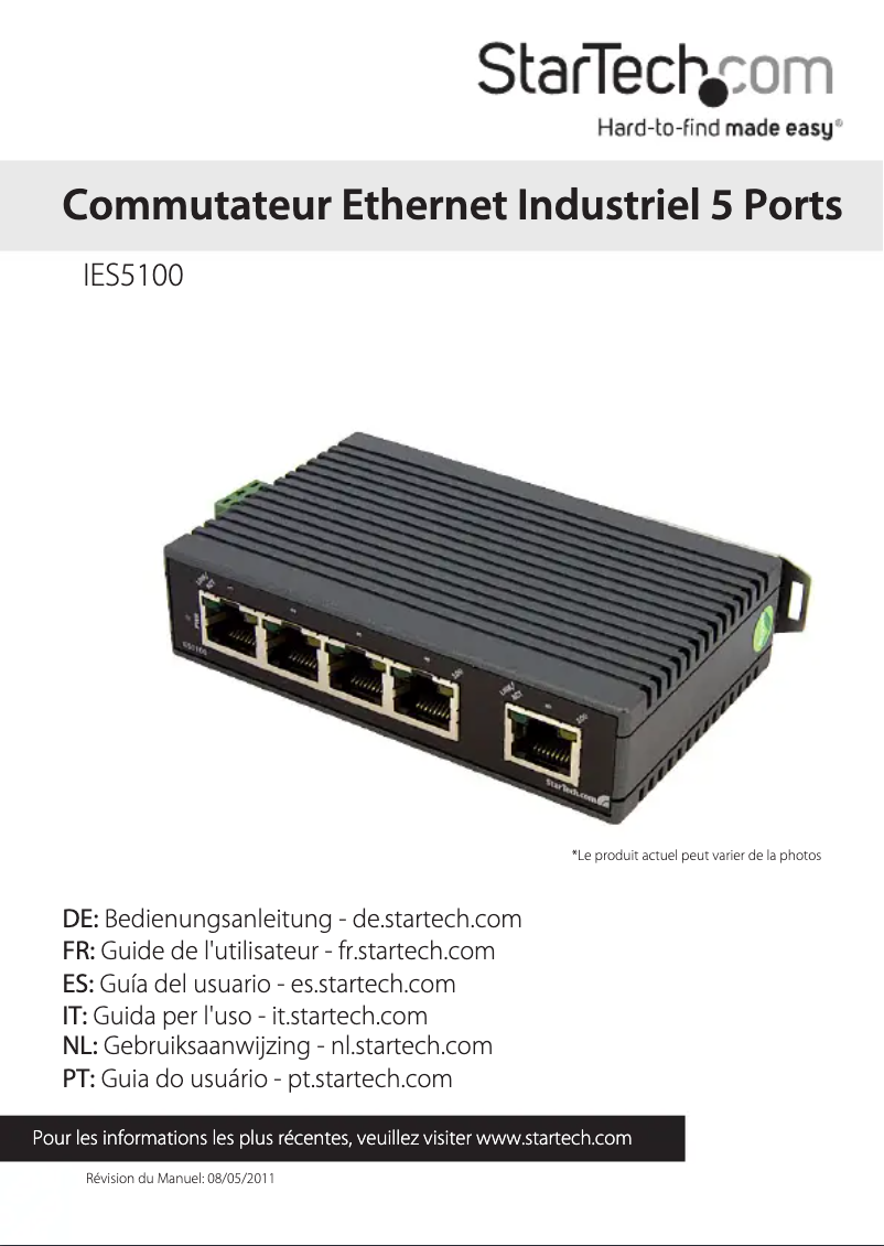 Page n°1 - Manuel utilisateur StarTech.com IES5100