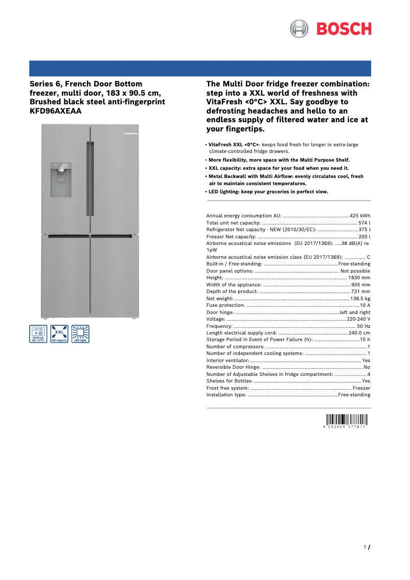 Imagen de la primera página del manual del dispositivo KFD96AXEAA