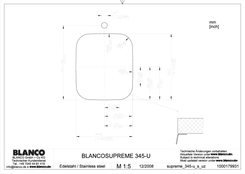 Page 1 de la notice Manuel utilisateur BLANCO SUPREME 345-U