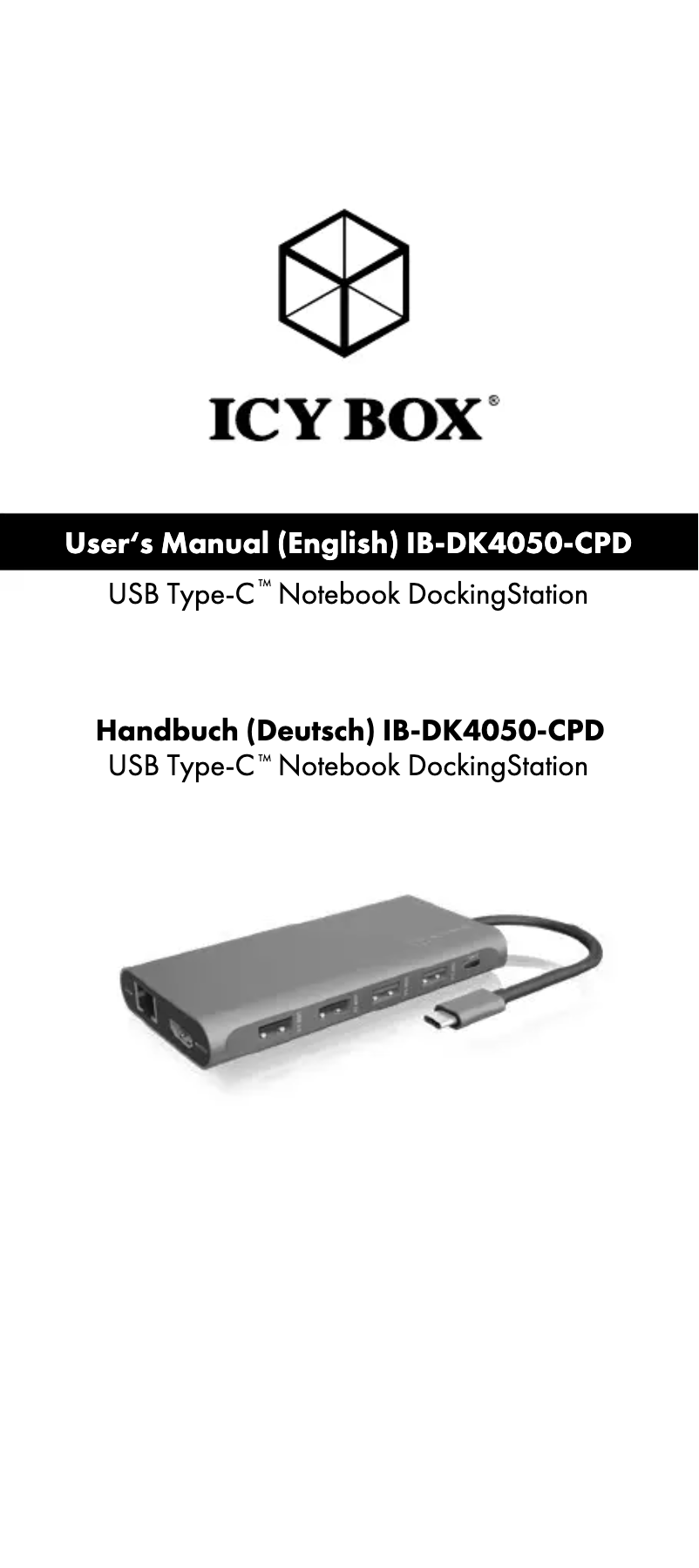 Imagen de la primera página del manual del dispositivo IB-DK4050-CPD