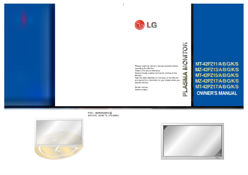 Image de la première page du manuel de l'appareil MT-42PZ15B