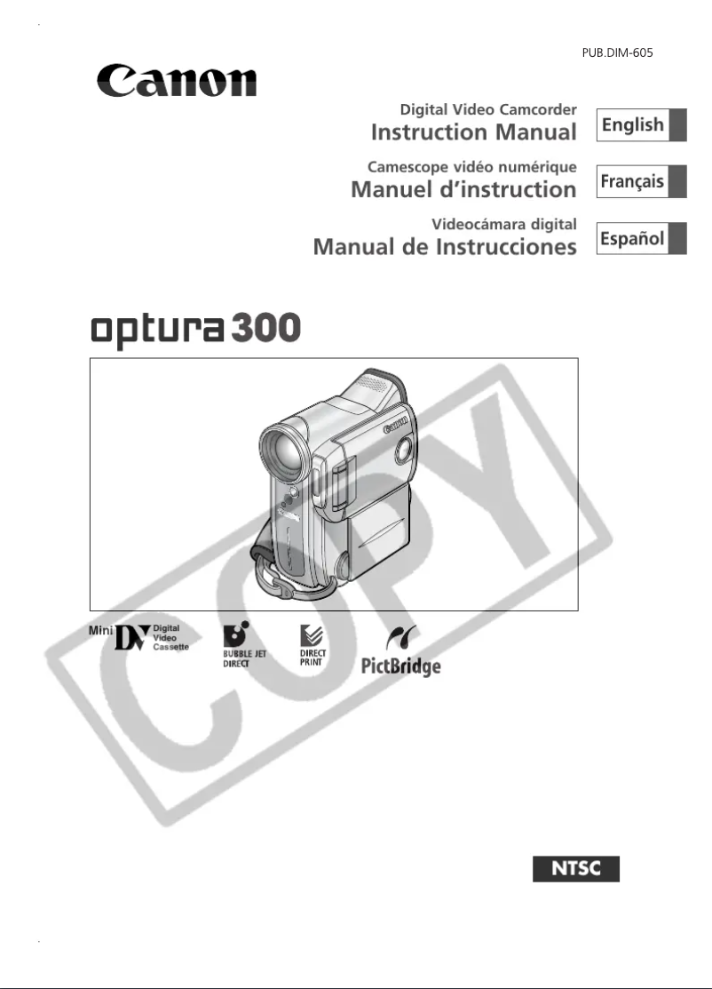 Image de la première page du manuel de l'appareil Optura 300