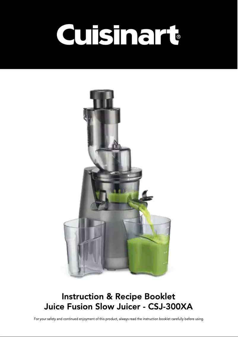 Page 1 de la notice Manuel utilisateur Cuisinart Juice Fusion CSJ-300XA