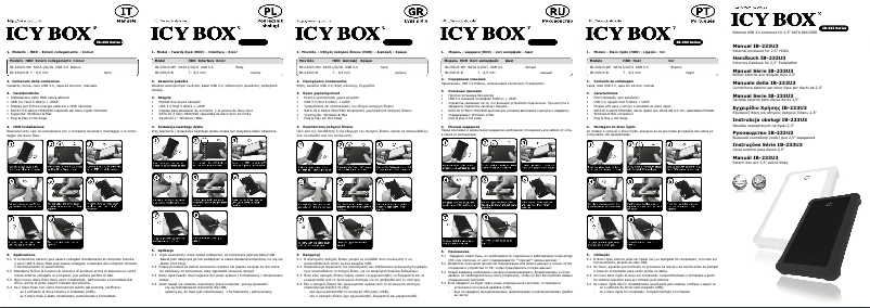 Page 1 de la notice Manuel utilisateur Icy Box IB-233U3-WH