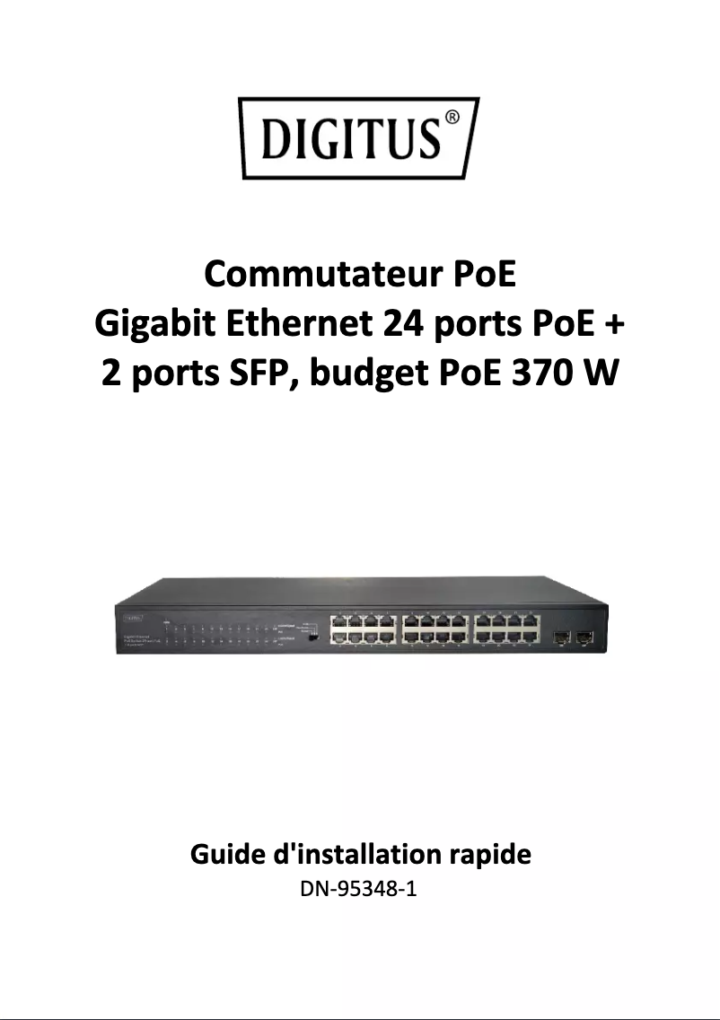 Image de la première page du manuel de l'appareil DN-95348-1