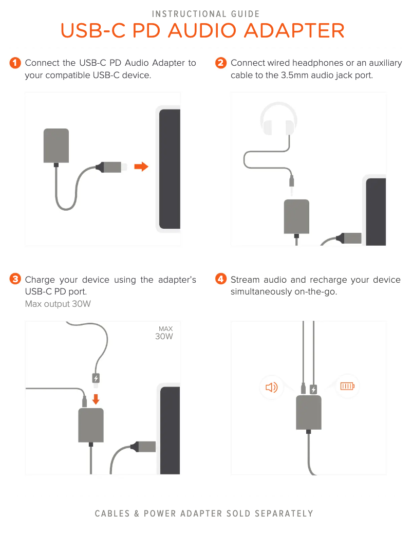 Page n°1 - Manuel utilisateur Satechi USB-C PD Audio Adapter
