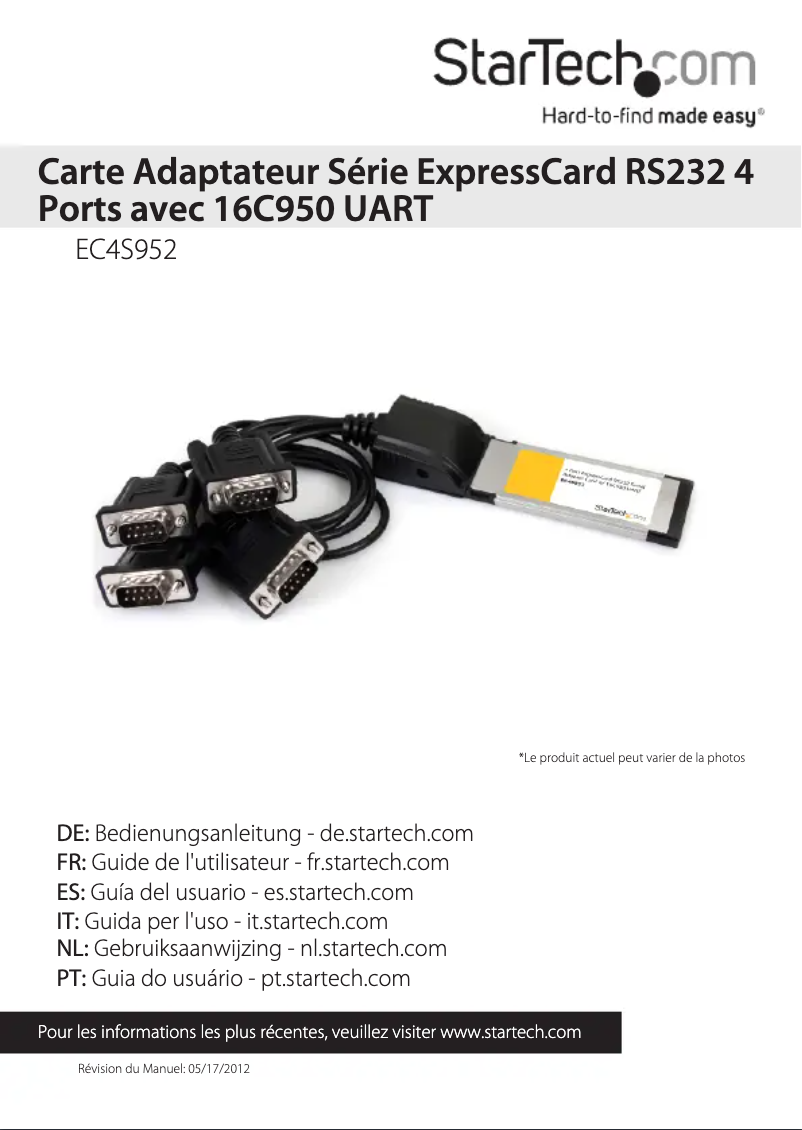 Page 1 de la notice Manuel utilisateur StarTech.com EC4S952
