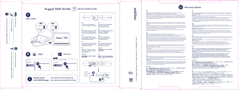 Image de la première page du manuel de l'appareil Rugged RAID Shuttle
