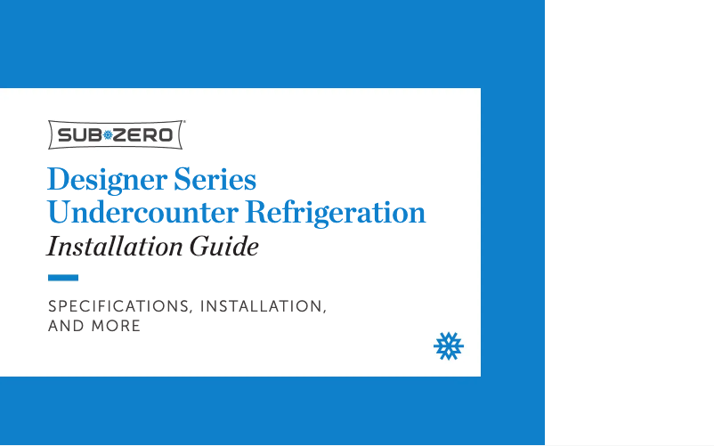 Page n°1 - Guide d'installation Sub-Zero DEU2450CI
