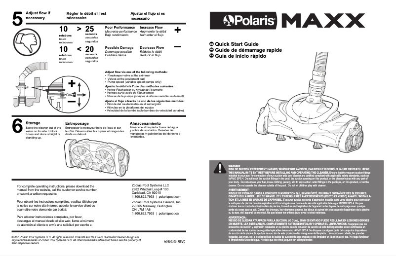 Página 1 del manual Guía de inicio rápido Polaris MAXX