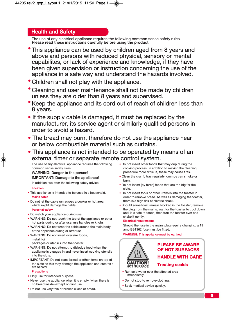 Page 1 de la notice Manuel utilisateur Morphy Richards Accents 44206