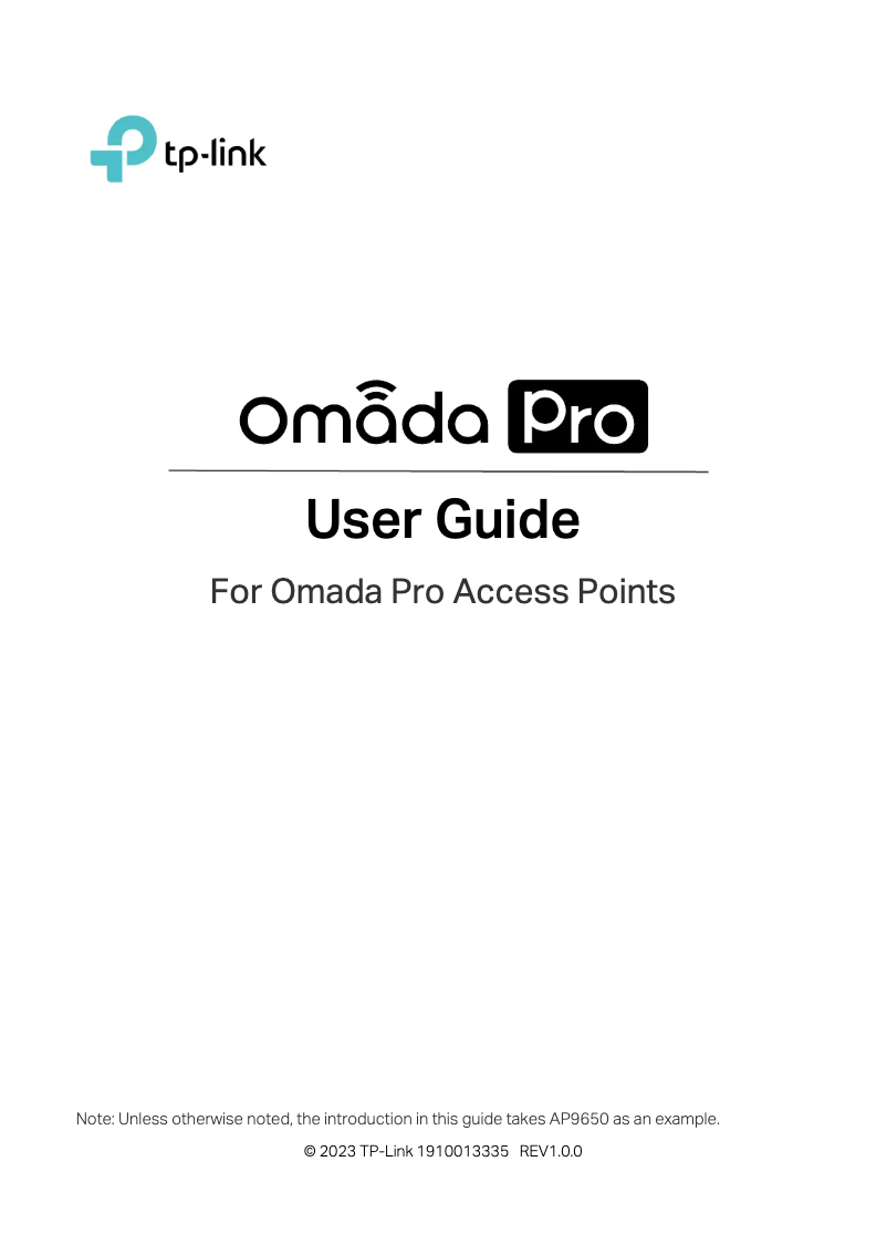 Image de la première page du manuel de l'appareil Omada Pro AP9670