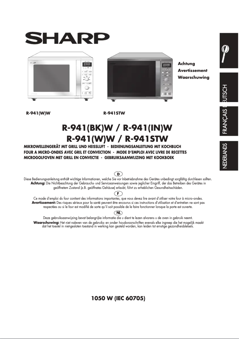 Page 1 de la notice Manuel utilisateur Sharp R-941STW
