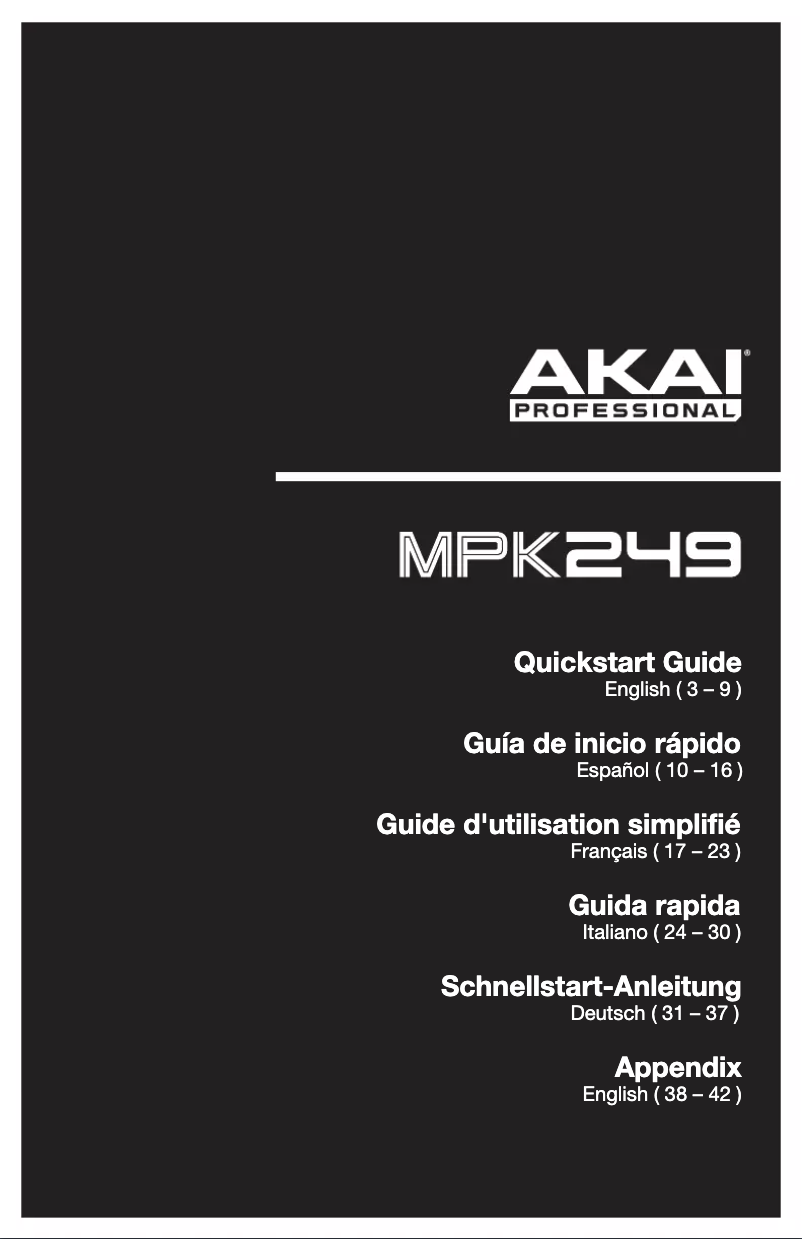 Image de la première page du manuel de l'appareil MPK249